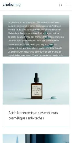 Preview of the ChokoMag website, a media outlet in France for sponsored articles