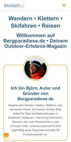 スポンサード記事向けのドイツメディア、Bergparadieseのサイトプレビュー