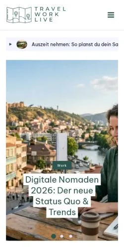 Anteprima del sito TravelWorkLive, media di Germania per articoli sponsorizzati
