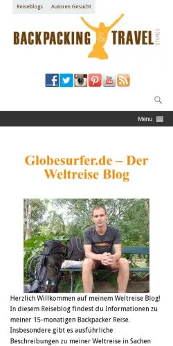 Vista previa del sitio Globesurfer, medio de Alemania para artículos patrocinados