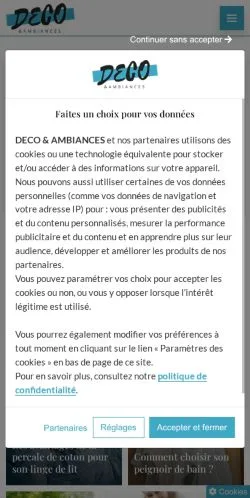 스폰서 기사용 프랑스 매체 Deco Et Ambiances 사이트 미리보기