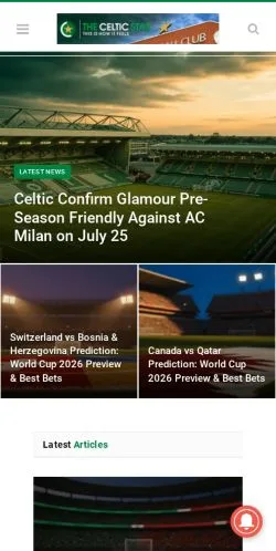 스폰서 기사용 영국 매체 The Celtic Star 사이트 미리보기