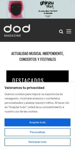 Anteprima del sito Dod Magazine, media di Spagna per articoli sponsorizzati