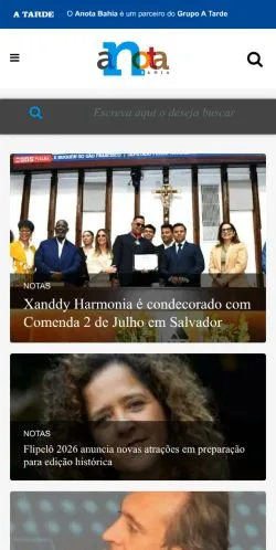 Anteprima del sito Anota Bahia, media di Brasile per articoli sponsorizzati