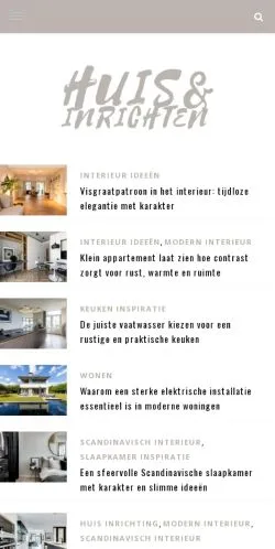 Anteprima del sito Huis-inrichten, media di Paesi Bassi per articoli sponsorizzati