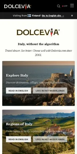 Aperçu du site Dolcevia, média de États-Unis pour articles sponsorisés