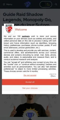 Anteprima del sito Alucare, media di Francia per articoli sponsorizzati