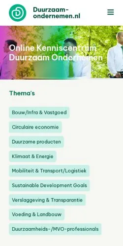 Anteprima del sito Duurzaam Ondernemen, media di Paesi Bassi per articoli sponsorizzati