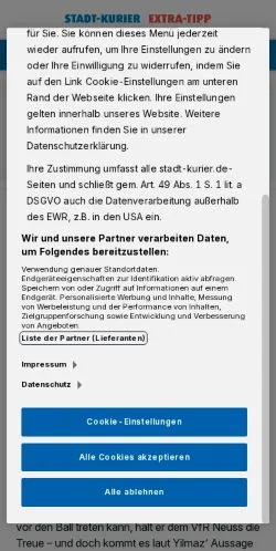 Podgląd witryny Stadt Kurier, medium z kraju Niemcy do artykułów sponsorowanych