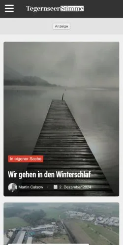 Anteprima del sito Tegernseer Stimme, media di Germania per articoli sponsorizzati