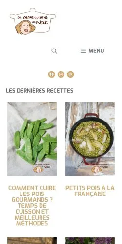 스폰서 기사용 프랑스 매체 La petite cuisine de Nat 사이트 미리보기