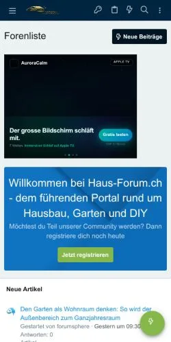 Anteprima del sito Haus-Forum, media di Svizzera per articoli sponsorizzati