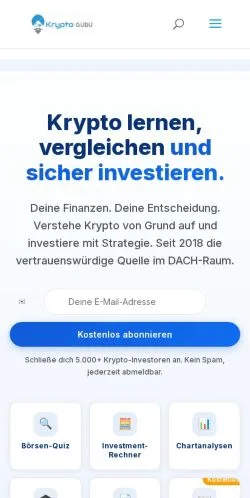 Anteprima del sito KryptoGuru, media di Germania per articoli sponsorizzati