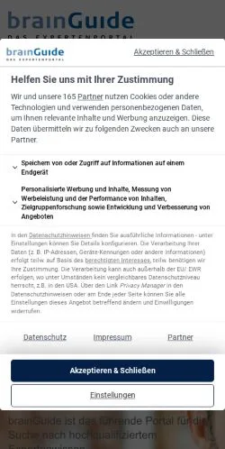 Aperçu du site brainGuide, média de Allemagne pour articles sponsorisés