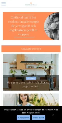 Anteprima del sito Herhealth, media di Paesi Bassi per articoli sponsorizzati