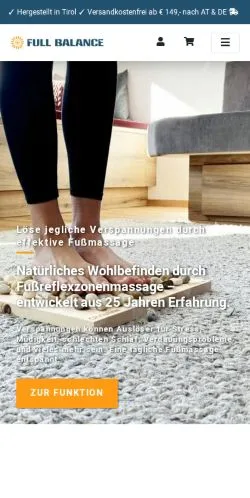 Forhåndsvisning av nettstedet Full Balance, medium fra Tyskland for sponsede artikler