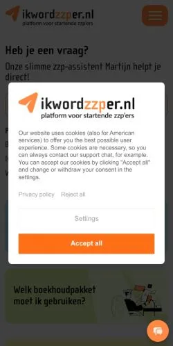 Anteprima del sito IkWordZZP'er, media di Paesi Bassi per articoli sponsorizzati
