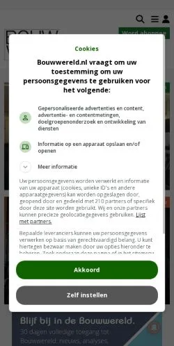 Anteprima del sito Bouwwereld, media di Paesi Bassi per articoli sponsorizzati