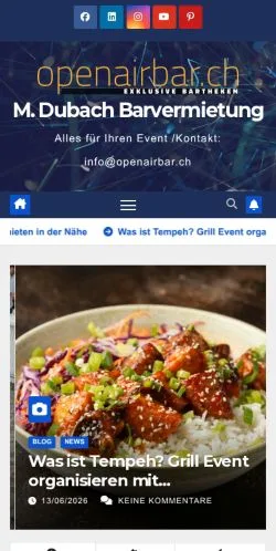 Anteprima del sito Openairbar, media di Svizzera per articoli sponsorizzati