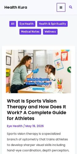 Pré-visualização do site Health Kura, meio de Estados Unidos para artigos patrocinados