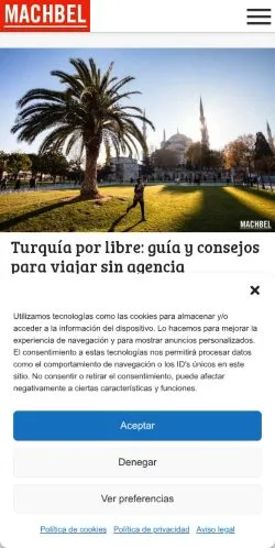 Förhandsvisning av webbplatsen Machbel Fotografiando El Mundo, medium i Spanien för sponsrade artiklar