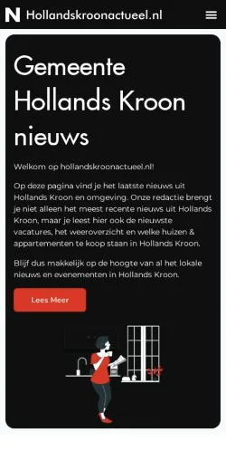Anteprima del sito Hollands Kroon Actueel, media di Paesi Bassi per articoli sponsorizzati