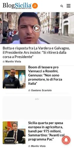 Anteprima del sito BlogSicilia, media di Italia per articoli sponsorizzati