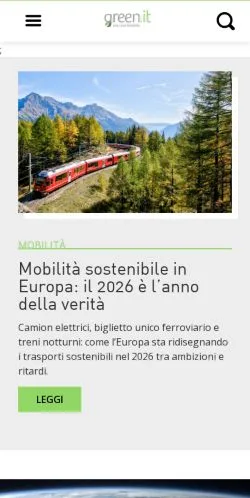 Forhåndsvisning av nettstedet Green, medium fra Italia for sponsede artikler