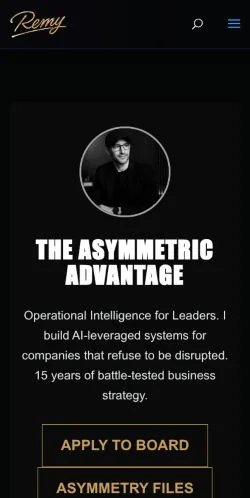 Voorbeeld van de site Asymmetric Strategy by NEXUS AI, medium uit Frankrijk voor gesponsorde artikelen