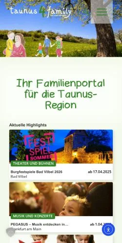 스폰서 기사용 독일 매체 Taunus4family 사이트 미리보기