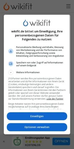 スポンサード記事向けのドイツメディア、Wikifitのサイトプレビュー