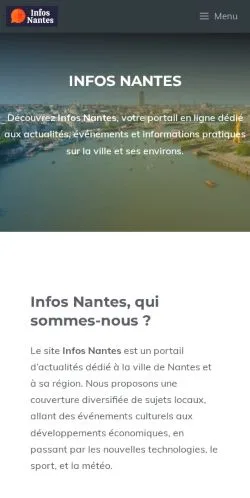 Podgląd witryny Infos Nantes, medium z kraju Francja do artykułów sponsorowanych