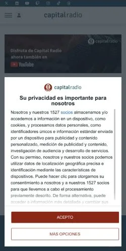 Anteprima del sito Capital Radio, media di Spagna per articoli sponsorizzati