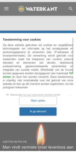 Anteprima del sito Waterkant, media di Paesi Bassi per articoli sponsorizzati