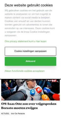 Anteprima del sito HP De Tijd, media di Paesi Bassi per articoli sponsorizzati