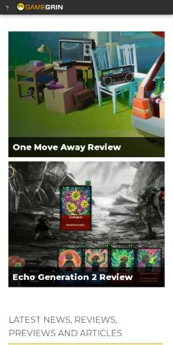 Förhandsvisning av webbplatsen GameGrin, medium i USA för sponsrade artiklar