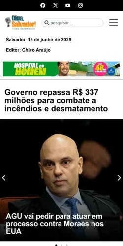 Anteprima del sito Diga Bahia, media di Brasile per articoli sponsorizzati