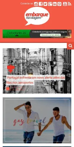 Pré-visualização do site Embarque Na Viagem, meio de Brasil para artigos patrocinados