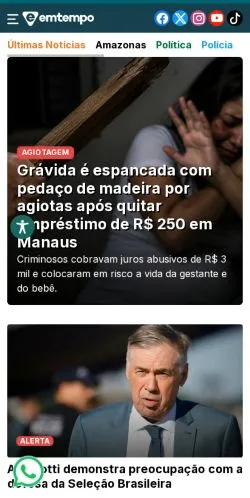 Anteprima del sito Em Tempo, media di Brasile per articoli sponsorizzati