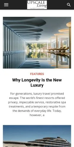 Anteprima del sito Upscale Living Magazine, media di Stati Uniti per articoli sponsorizzati