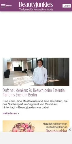 Anteprima del sito Beautyjunkies, media di Germania per articoli sponsorizzati
