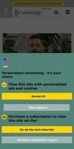 Anteprima del sito Cambridge Independent, media di Regno Unito per articoli sponsorizzati