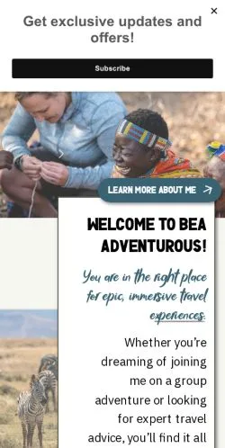 Vista previa del sitio Bea Adventurous, medio de Reino Unido para artículos patrocinados