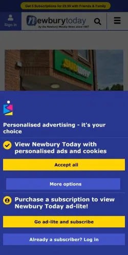 Anteprima del sito Newbury Today, media di Regno Unito per articoli sponsorizzati