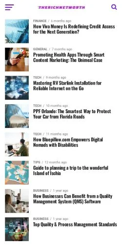 Anteprima del sito The Rich Net Worth, media di Stati Uniti per articoli sponsorizzati