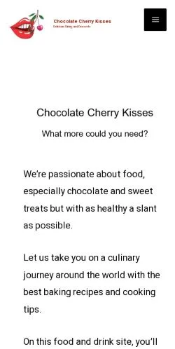 Anteprima del sito Chocolate Cherry Kisses, media di Stati Uniti per articoli sponsorizzati