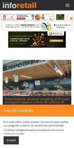 Vista previa del sitio Revista InfoRETAIL, medio de España para artículos patrocinados