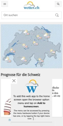 Anteprima del sito Wetter, media di Svizzera per articoli sponsorizzati