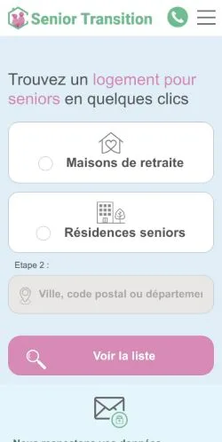 Anteprima del sito Senior Transition, media di Francia per articoli sponsorizzati