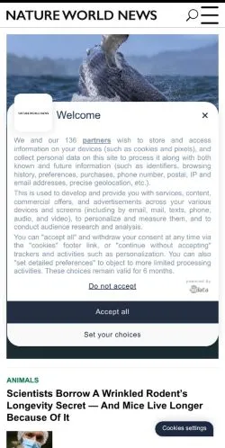 Anteprima del sito Nature World News, media di Stati Uniti per articoli sponsorizzati